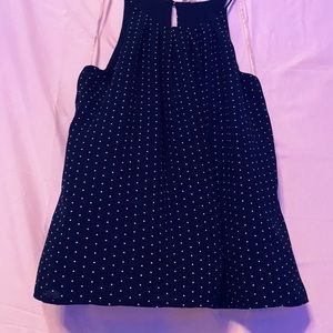 Navy Blue, White polka dot Blouse